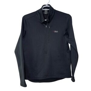Rab Shadow Wind Polartec Jacket 1/4 Zip Mens XL‎ Black Fleece Lined Pullover